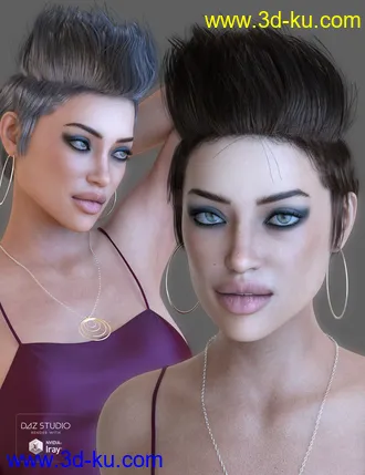 3D打印模型Parece Hair for Genesis 3 and 8 Female(s)的图片