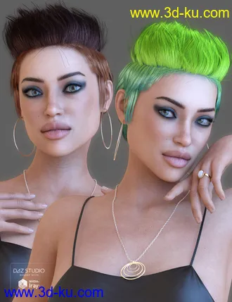 3D打印模型Parece Hair for Genesis 3 and 8 Female(s)的图片