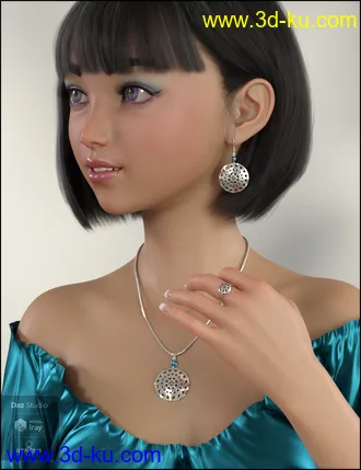 3D打印模型Pierced Hearts Jewelry for Genesis 8 Female(s)的图片
