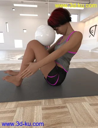 3D打印模型Pilates Poses with Ball for Genesis 8 Female(s)的图片