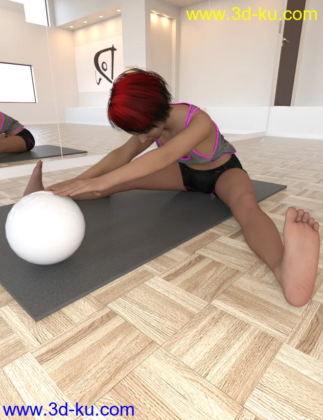 Pilates Poses with Ball for Genesis 8 Female(s)模型的图片4