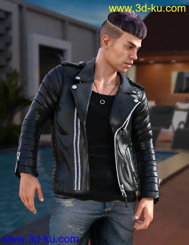 Pop Star Outfit and Hair for Diego 8 and Genesis 8 Male(s)模型的图片3