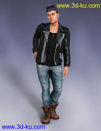 3D打印模型Pop Star Outfit and Hair for Diego 8 and Genesis 8 Male(s)的图片