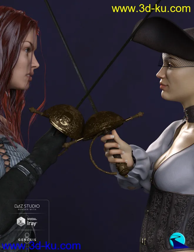 Props & Poses Converter from Genesis 3 Female to Genesis 8 Female模型的图片1