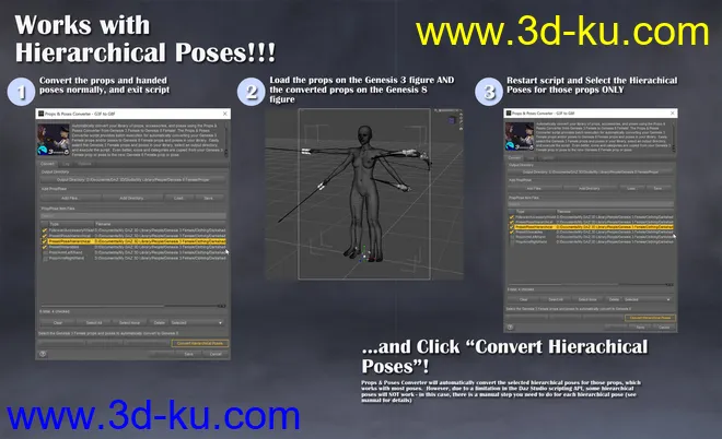 Props & Poses Converter from Genesis 3 Female to Genesis 8 Female模型的图片3