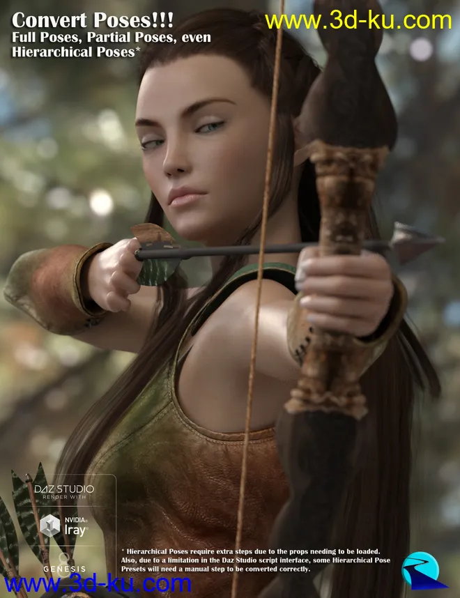 Props & Poses Converter from Genesis 3 Female to Genesis 8 Female模型的图片5