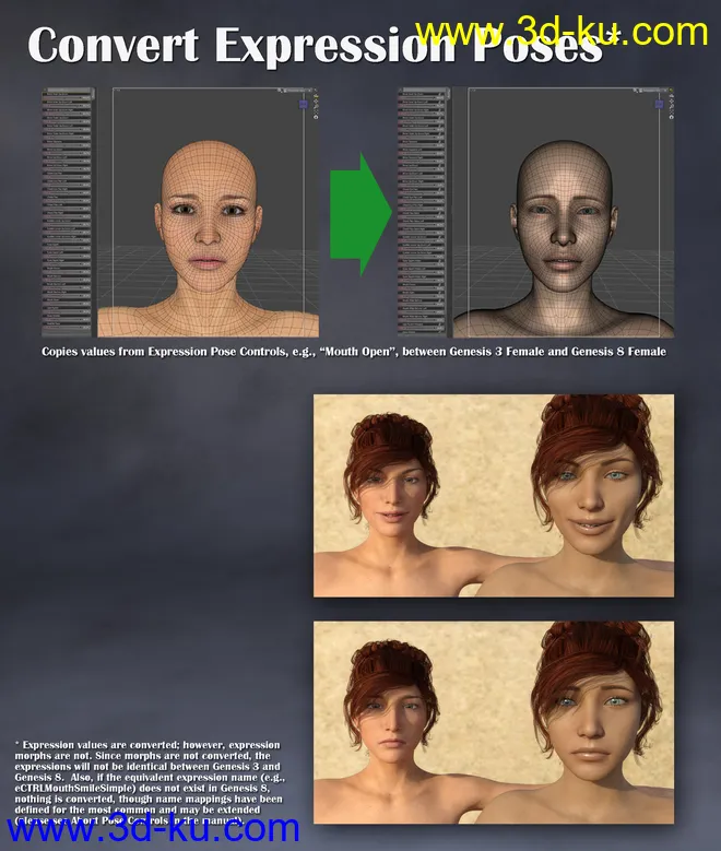 Props & Poses Converter from Genesis 3 Female to Genesis 8 Female模型的图片7