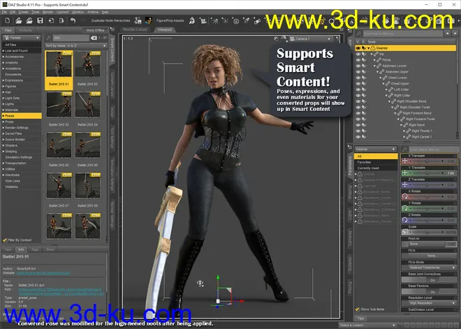 Props & Poses Converter from Genesis 3 Female to Genesis 8 Female模型的图片8