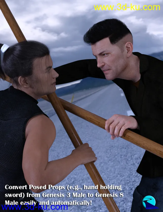 Props & Poses Converter from Genesis 3 Male to Genesis 8 Male模型的图片4