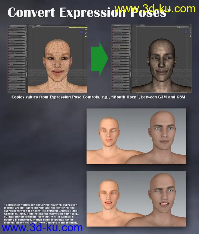 Props & Poses Converter from Genesis 3 Male to Genesis 8 Male模型的图片6