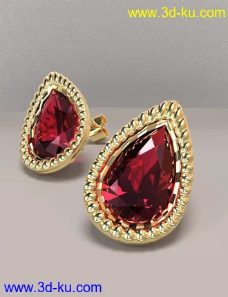 3D打印模型PTF Holiday Teardrop Earrings的图片