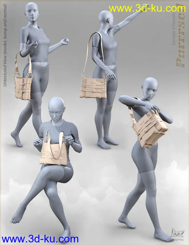 Purrrsed Purse and Poses for Genesis 8 Female(s)模型的图片3