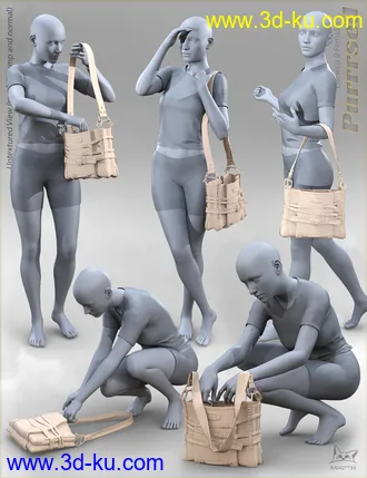 3D打印模型Purrrsed Purse and Poses for Genesis 8 Female(s)的图片