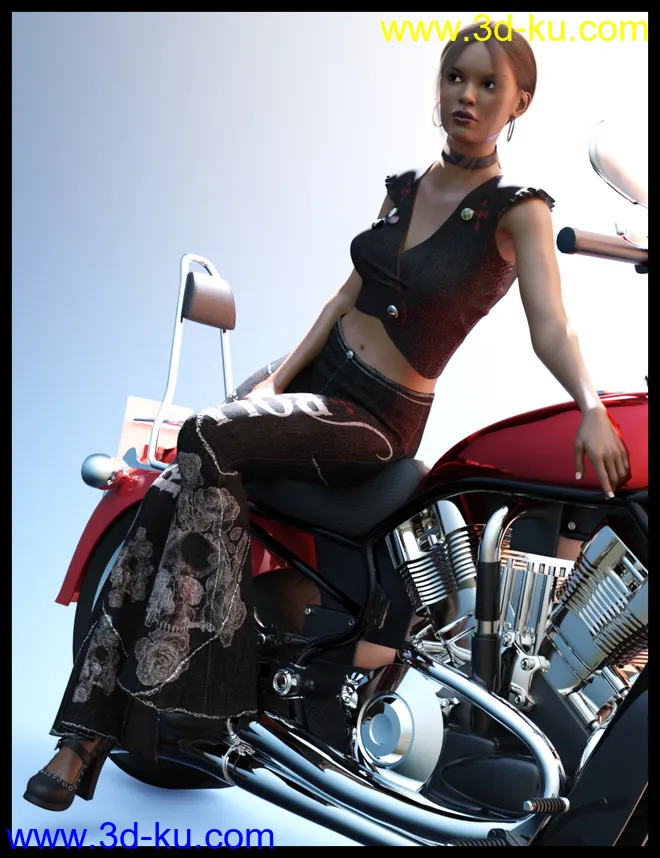 Retro Style Outfit for Genesis 8 Female(s)模型的图片1