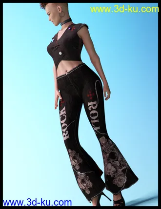 3D打印模型Retro Style Outfit for Genesis 8 Female(s)的图片