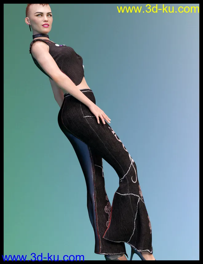 Retro Style Outfit for Genesis 8 Female(s)模型的图片4