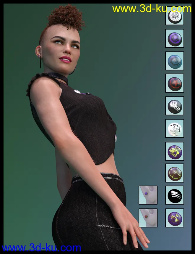 Retro Style Outfit for Genesis 8 Female(s)模型的图片5