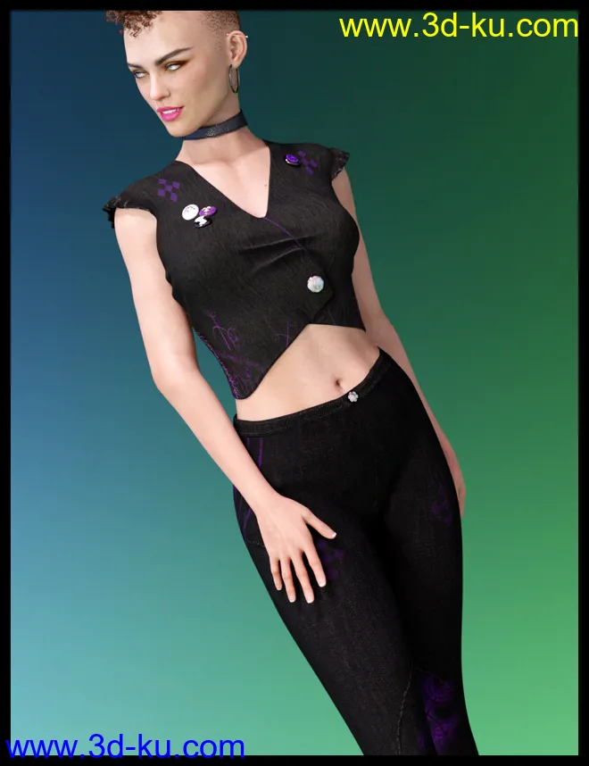Retro Style Outfit for Genesis 8 Female(s)模型的图片7