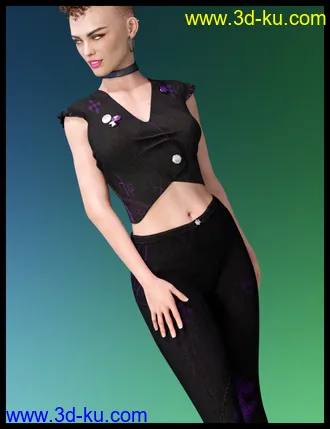 3D打印模型Retro Style Outfit for Genesis 8 Female(s)的图片