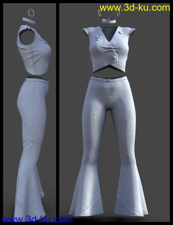 Retro Style Outfit for Genesis 8 Female(s)模型的图片11