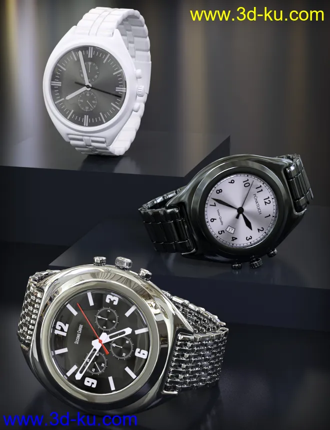 Round Wristwatch for Genesis 2 Male(s) and Genesis 3 Male(s)模型的图片3