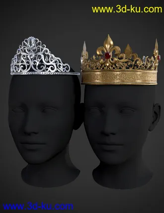 3D打印模型Royal Crowns for Genesis 8 Female(s)的图片