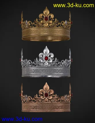 3D打印模型Royal Crowns for Genesis 8 Female(s)的图片