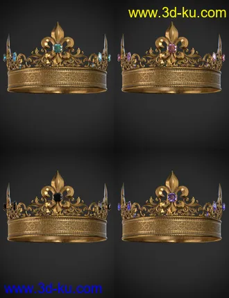 3D打印模型Royal Crowns for Genesis 8 Female(s)的图片