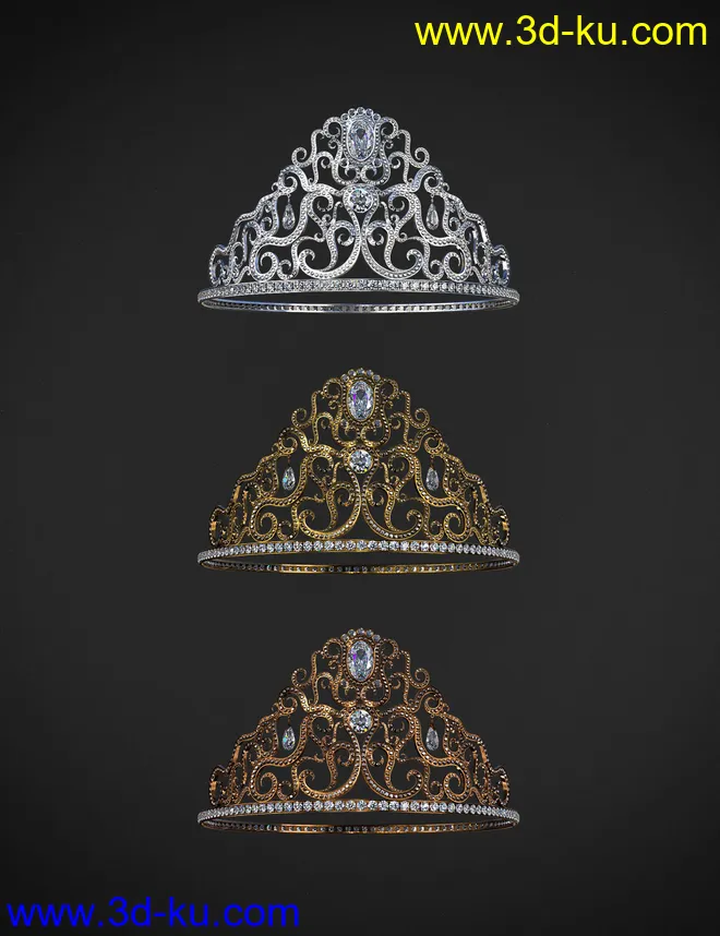 Royal Crowns for Genesis 8 Female(s)模型的图片11