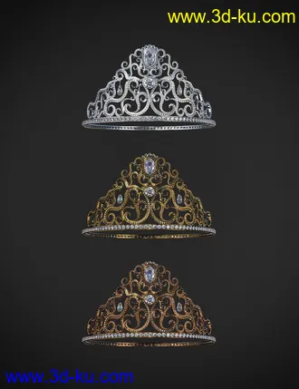 3D打印模型Royal Crowns for Genesis 8 Female(s)的图片