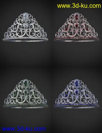 3D打印模型Royal Crowns for Genesis 8 Female(s)的图片