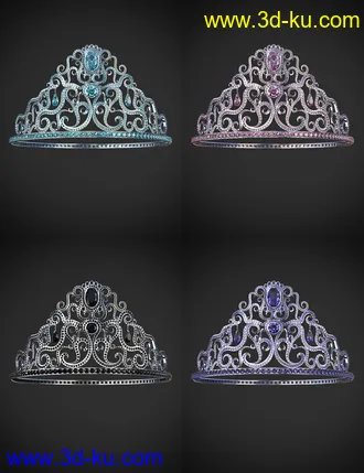 3D打印模型Royal Crowns for Genesis 8 Female(s)的图片