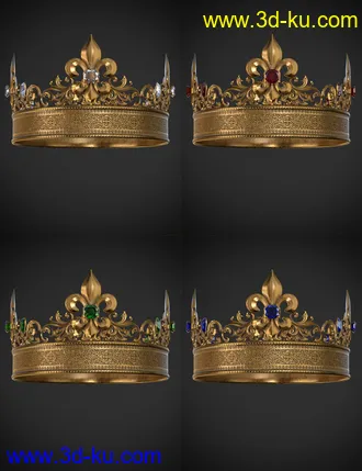 3D打印模型Royal Crowns for Genesis 8 Female(s)的图片