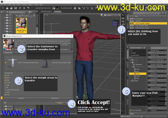 RSSY Ultimate Clothing Fixer Genesis 3模型的图片2