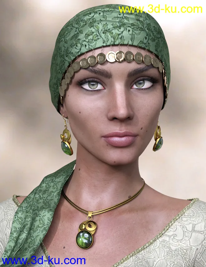 Ruby HD and Headscarf for Genesis 8 Female模型的图片5