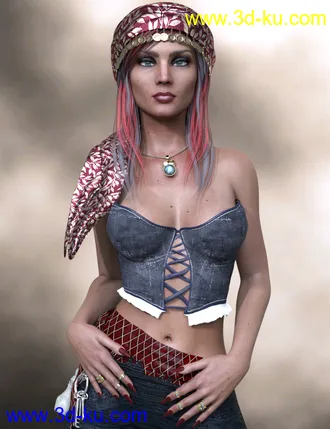 3D打印模型Ruby HD and Headscarf for Genesis 8 Female的图片