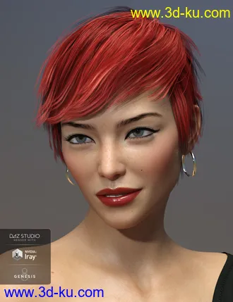 3D打印模型Sam Hair for Genesis 3 and 8 Female(s)的图片