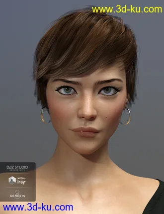 3D打印模型Sam Hair for Genesis 3 and 8 Female(s)的图片