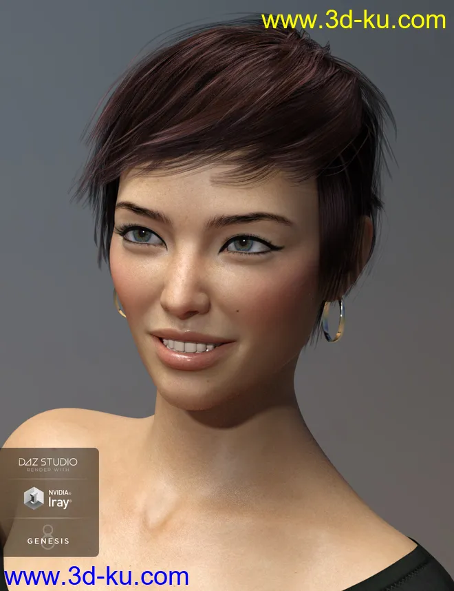 Sam Hair for Genesis 3 and 8 Female(s)模型的图片7