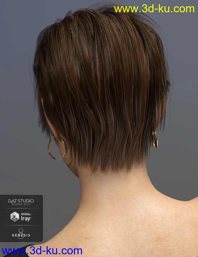 Sam Hair for Genesis 3 and 8 Female(s)模型的图片9