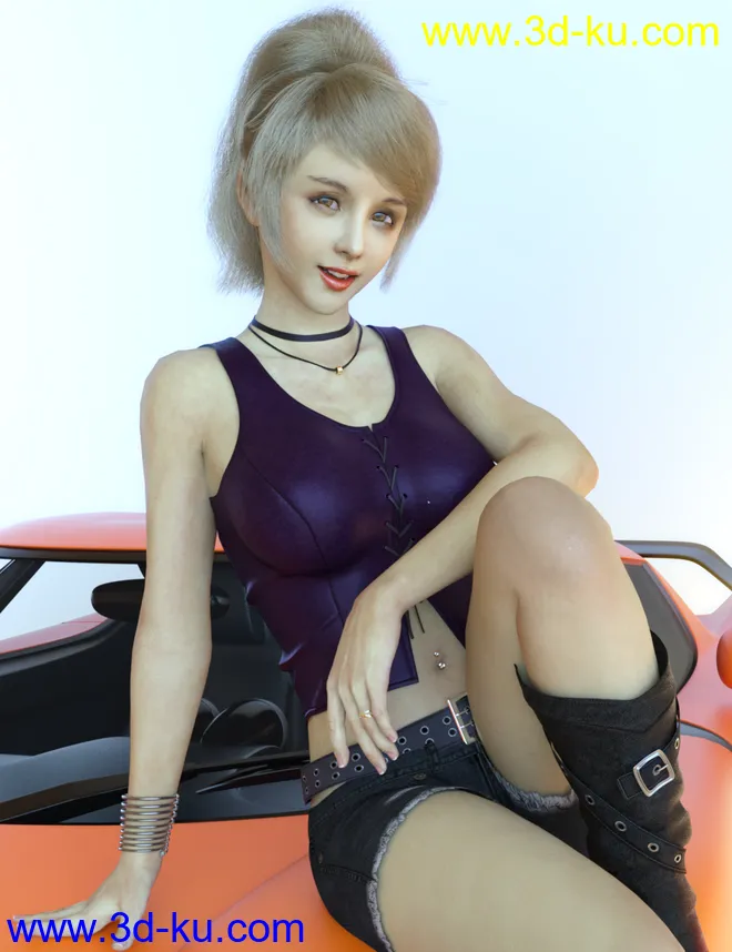 Sanny Character with dForce Hair and Expressions for Genesis 8 Female模型的图片2