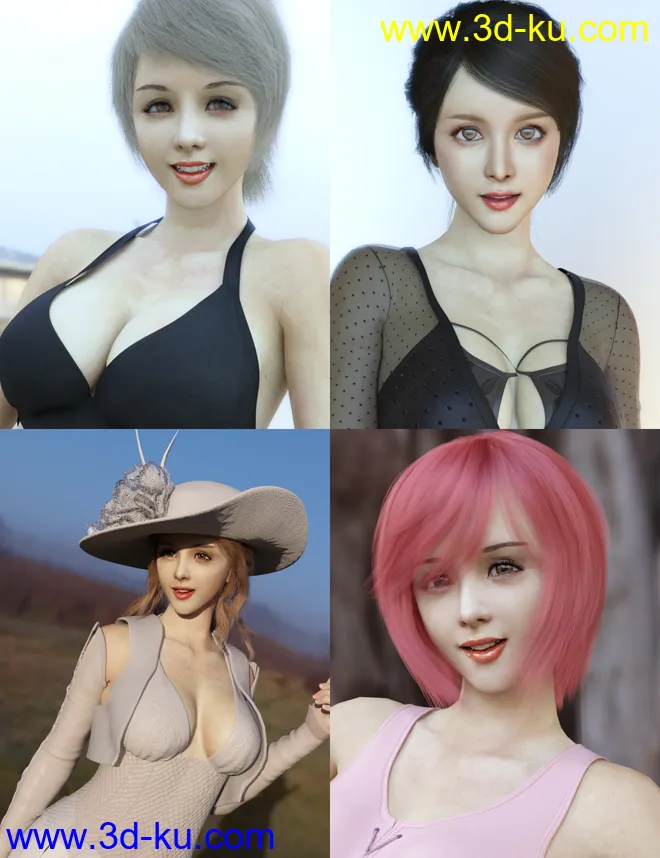 Sanny Character with dForce Hair and Expressions for Genesis 8 Female模型的图片8