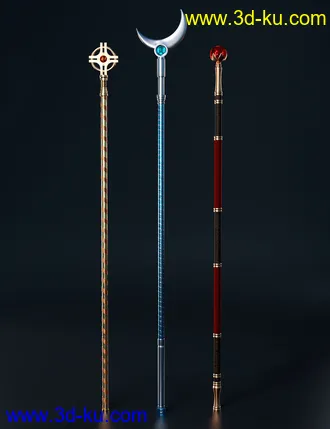 3D打印模型Scepter Power Props and Poses for Genesis 8的图片