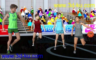 3D打印模型School Sports Outfits for Gym Wear for Genesis 8 Males的图片