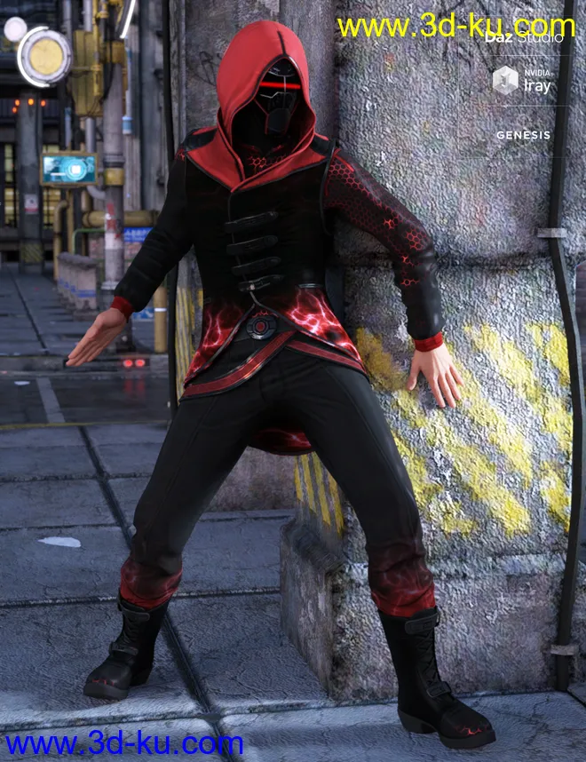 Sci-Fi Assassin Outfit Textures模型的图片4