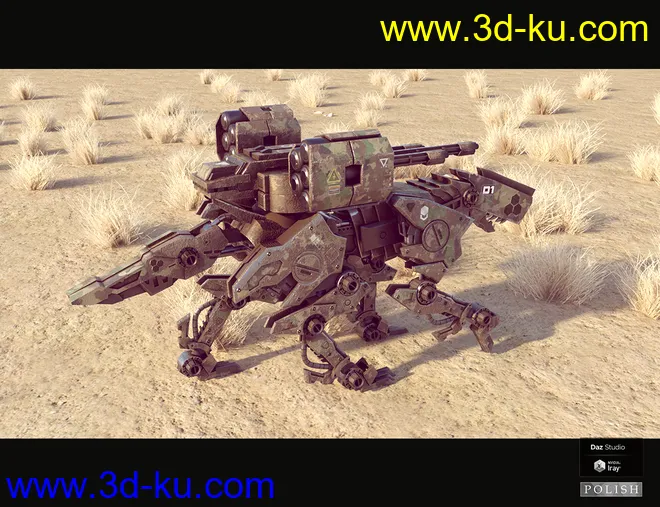Sci-Fi Dog Mecha模型的图片4