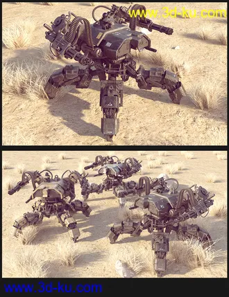 3D打印模型Sci-Fi Quad Mecha的图片