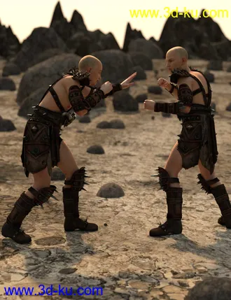 3D打印模型Seasoned Fighter poses for Genesis 3 and 8的图片