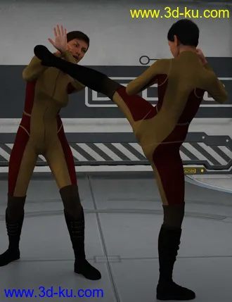 3D打印模型Seasoned Fighter poses for Genesis 3 and 8的图片