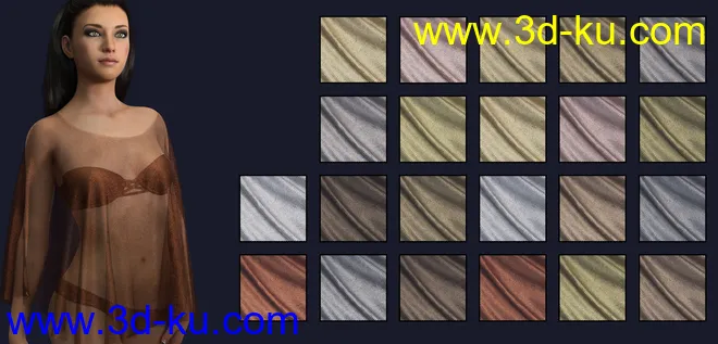 Sheer Metalic Fabrics for Iray模型的图片2